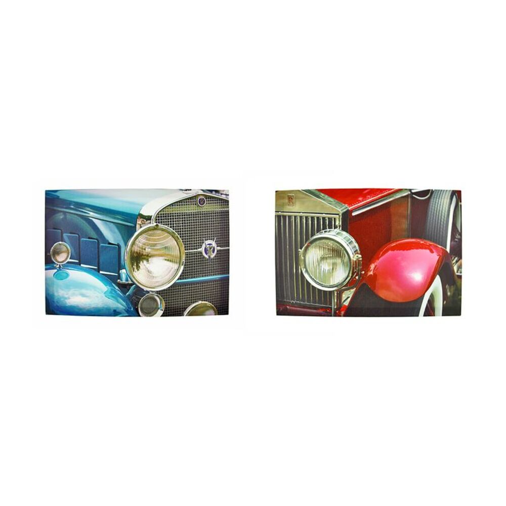 Pair of Classic Cars Printed Canvas Wall Hangings